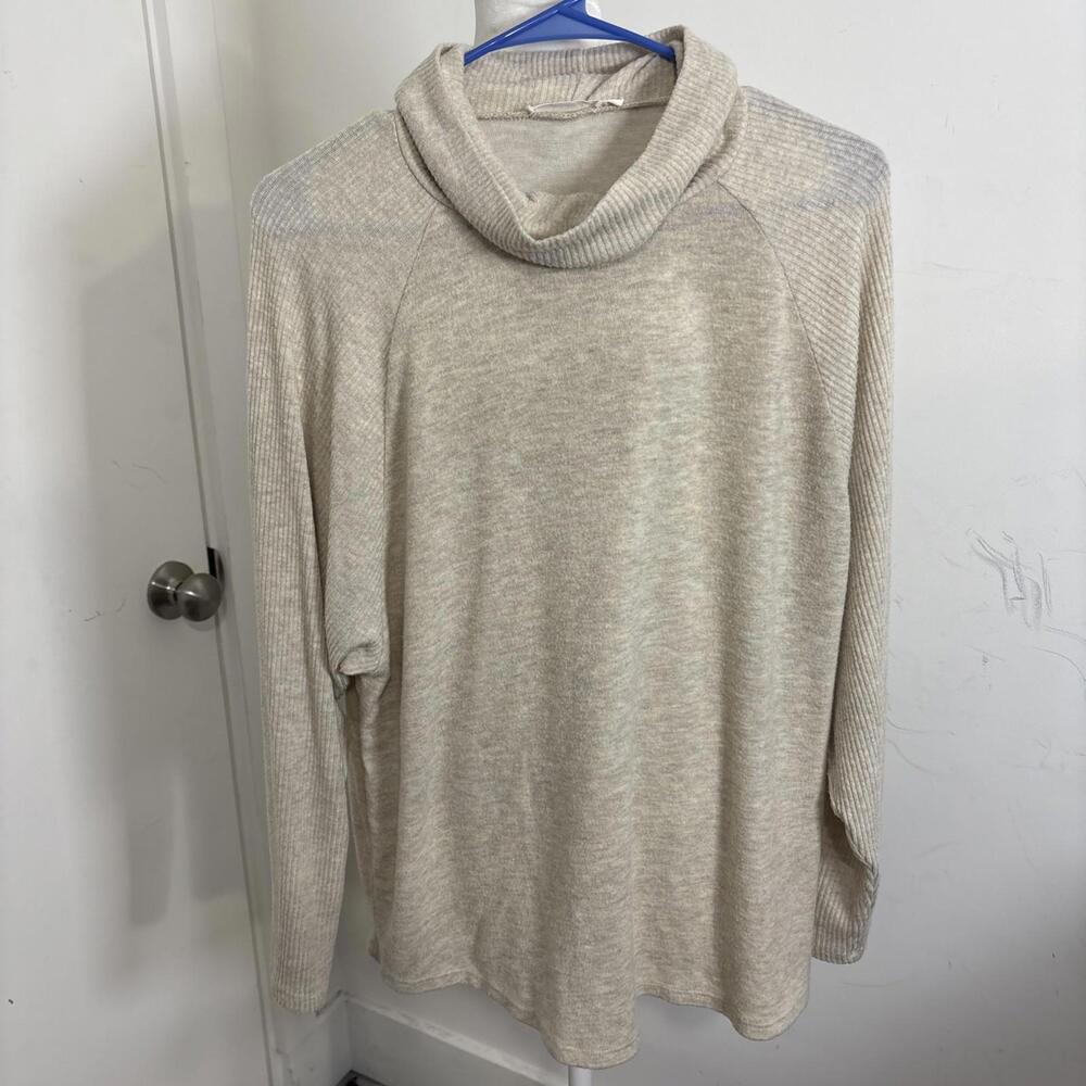 Lush‎ Cowl Neck Sweater in Oatmeal Xlarge Soft & Cozy